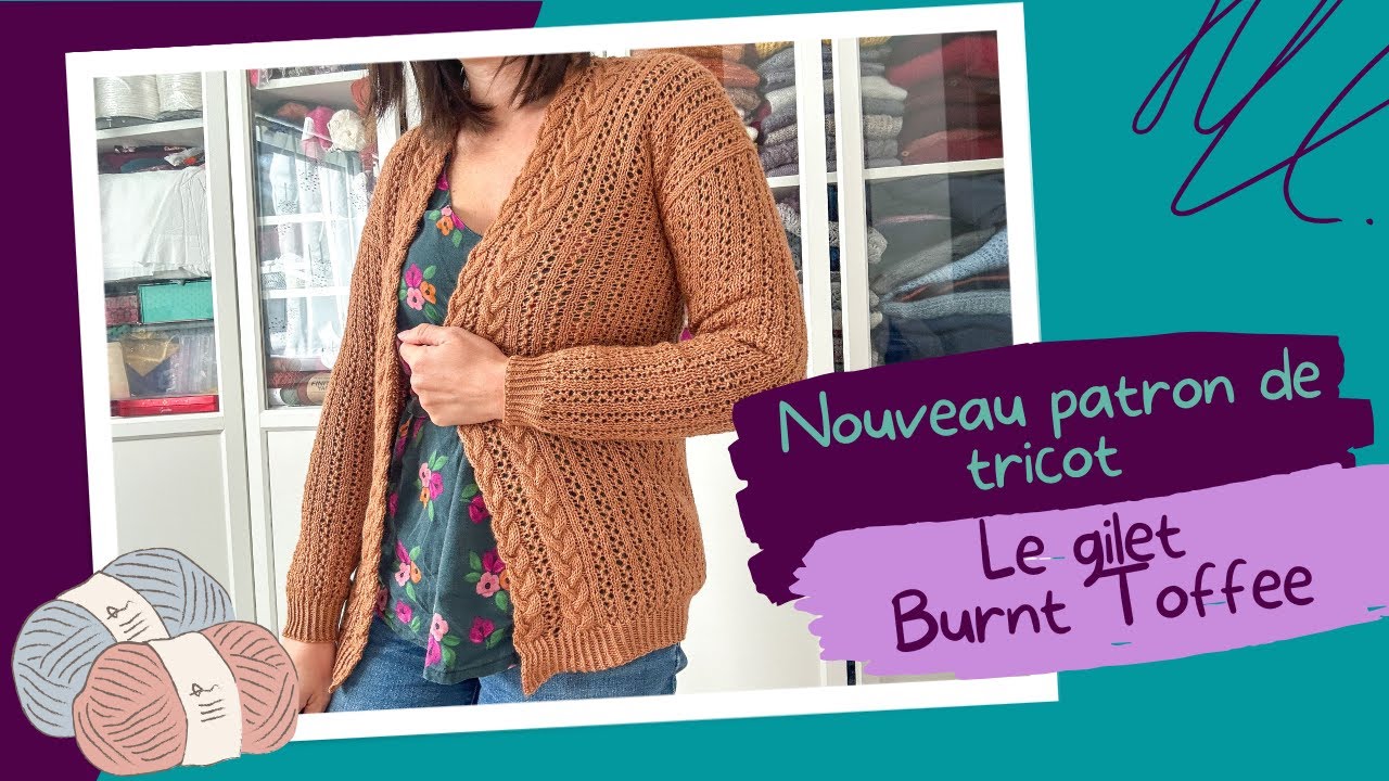Burnt Toffee : un gilet en dentelle et torsades au tricot | Nouveau patron – Maloraé Designs