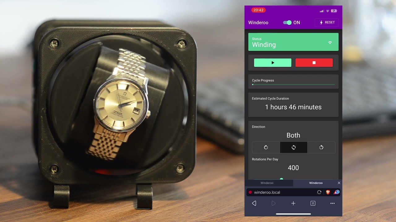 DIY Internet Connected Watch Winder - Winderoo & The Open Source Watch Winder - ESP32 Project