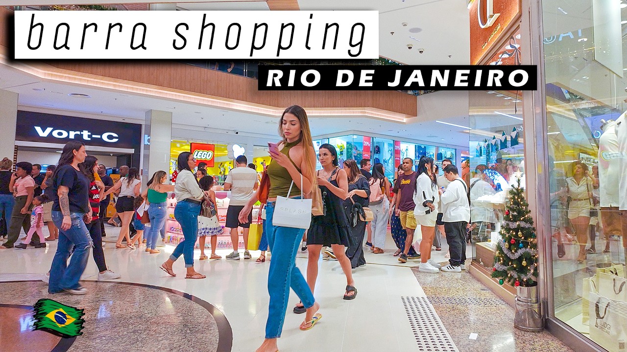 Walking through a PACKED Barra Shopping for Christmas — Rio de Janeiro, Brazil 🇧🇷 2025 【 4K UHD 】
