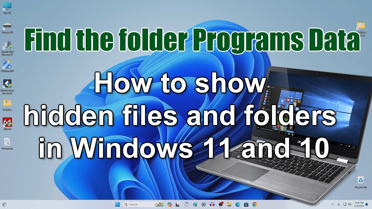 💫Где находится папка Program Data на диске C в Windows 11-10➡️Показать скрытые файлы и папки