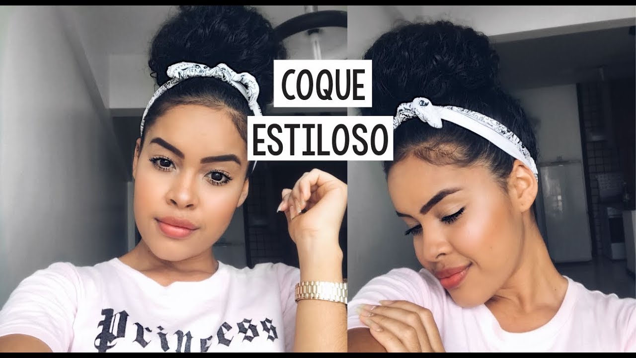 COQUE ESTILOSO EM CABELO CACHEADO | Stefany Marques
