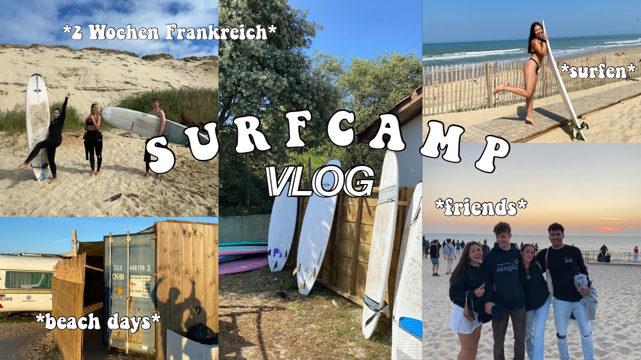 SURFCAMP VLOG - wir lernen surfen, 2 Wochen Frankreich, Le Pin Sec, Planetsurfcamps || nicolekrp