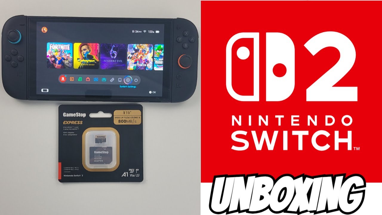 Распаковка GameStop 1 ТБ MicrosDXC Express для Nintendo Switch 2