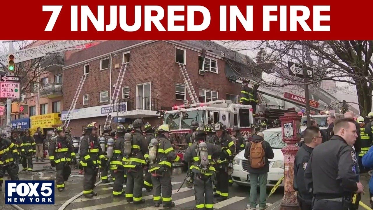 2 in critical condition from fire near Flushing, Queens