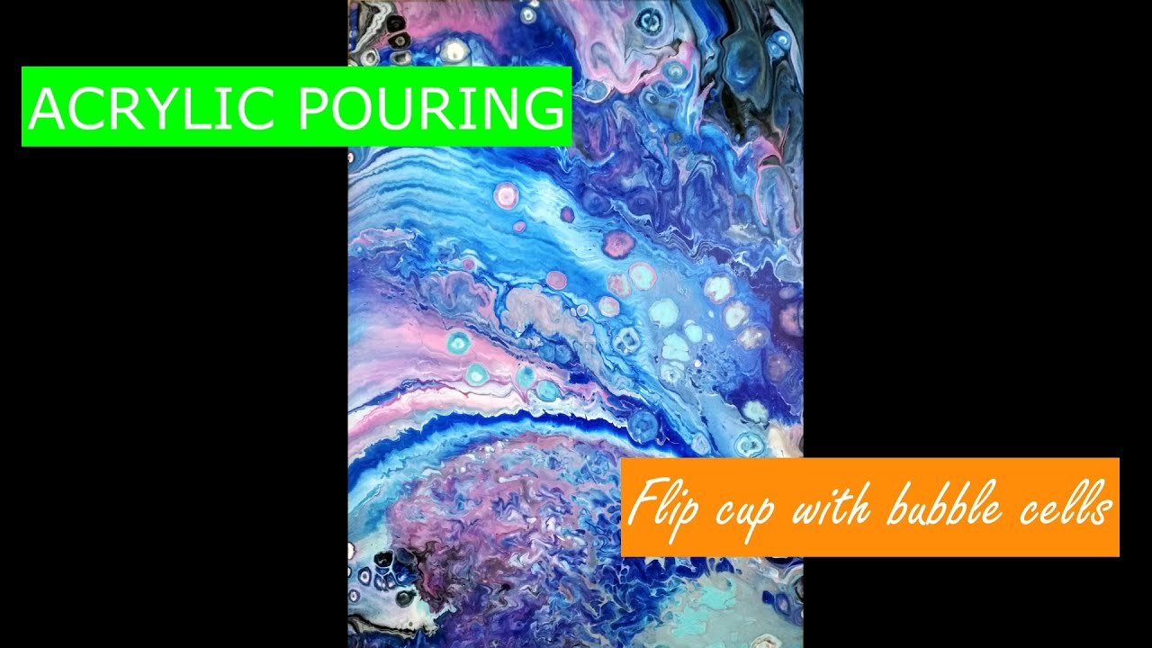 ABSTRAKTNÍ OBRAZ - Akrylové lití / tekutý akryl - Flip cup