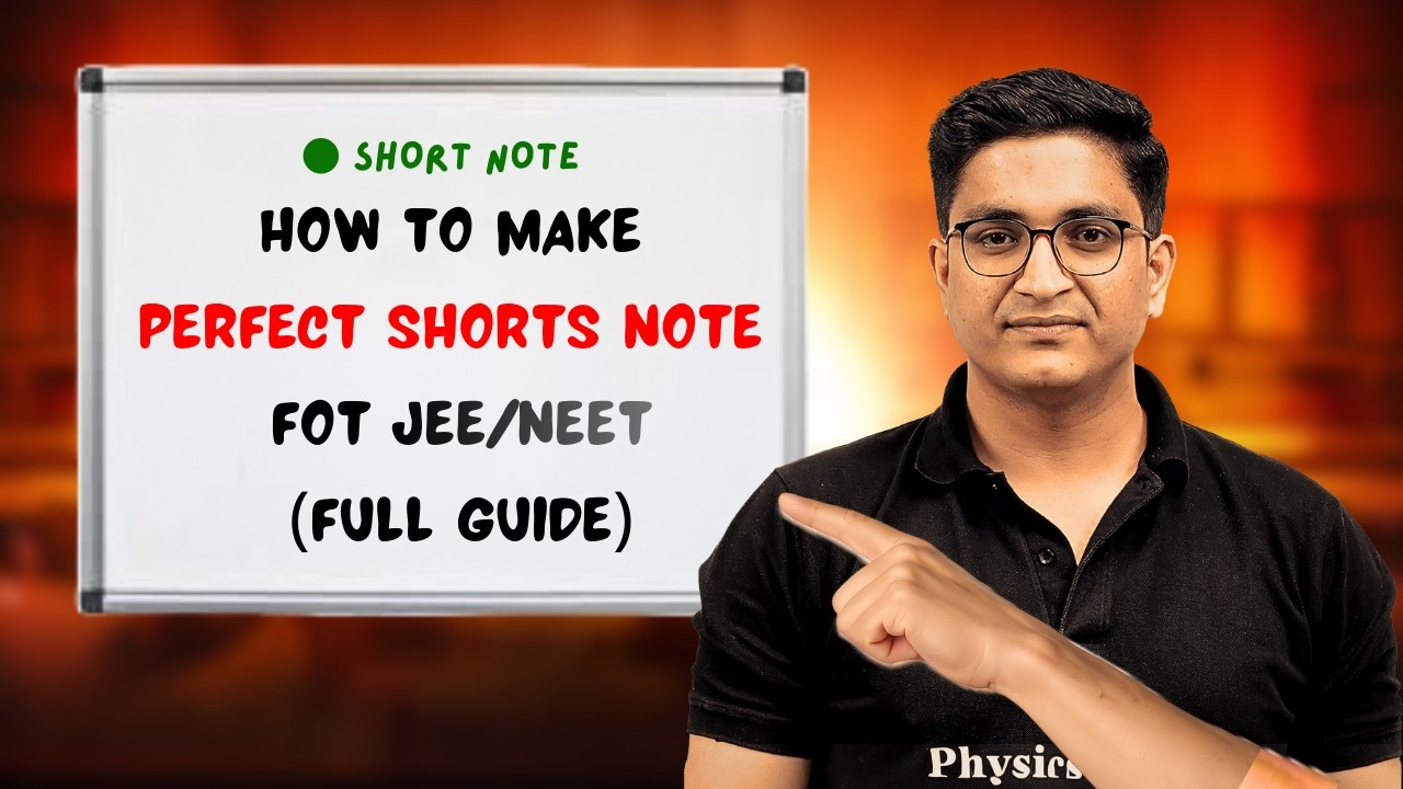 Best SHORT NOTES Guide For JEE 2027 Students Ft. Sachin Sir