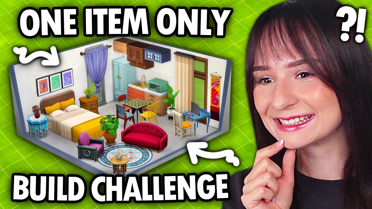 Building a house but I can only USE ITEMS ONCE challenge in The Sims 4