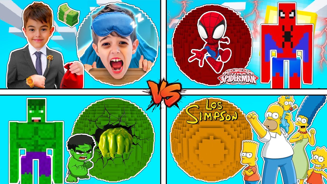 فلم ماين كرافت : كوكب عائلة سيمبسون ضد خلودة ضد قولم سبايدرمان ضد هالك !!؟ 🔥😱