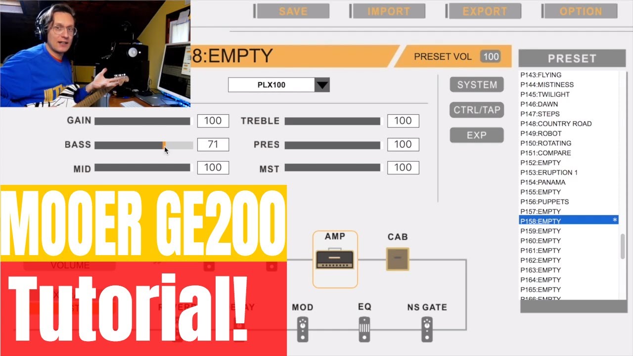 MOOER GE200 - Come creare un preset alla Van Halen (Tutorial)