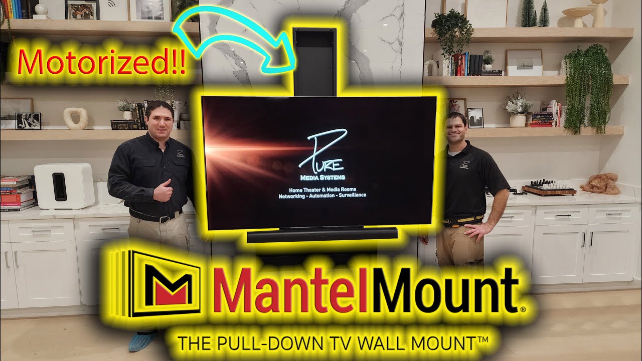 MantelMount MM860, LG OLED, Sonos ARC Custom Install & Demo!! Motorized Drop Down & Swivel TV Mount
