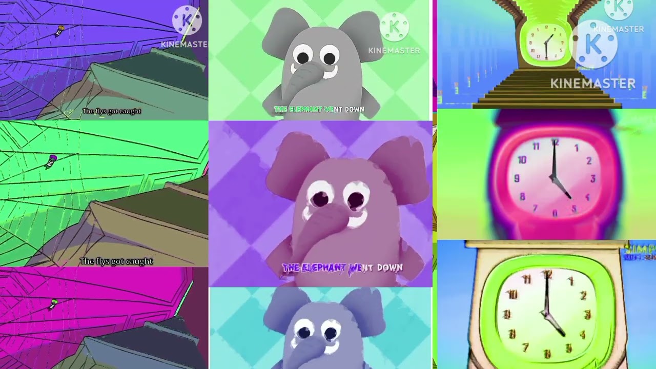 Hickory Dickory Dock||Dinosaur,Mouse, kangaroo, Elephant with Poster perfect effect 