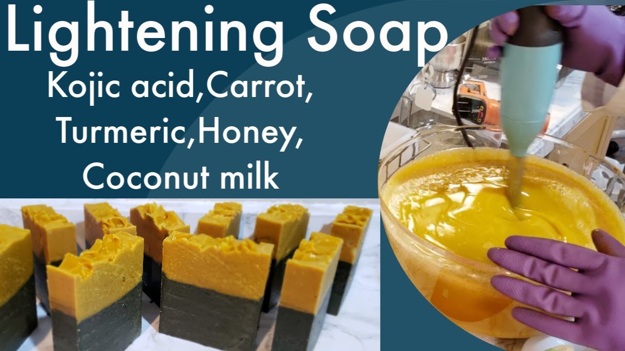 Skin Lightening Soap With Kojic acid, Carrot, Turmeric, Honey, Coconut milk And Other Ingredients