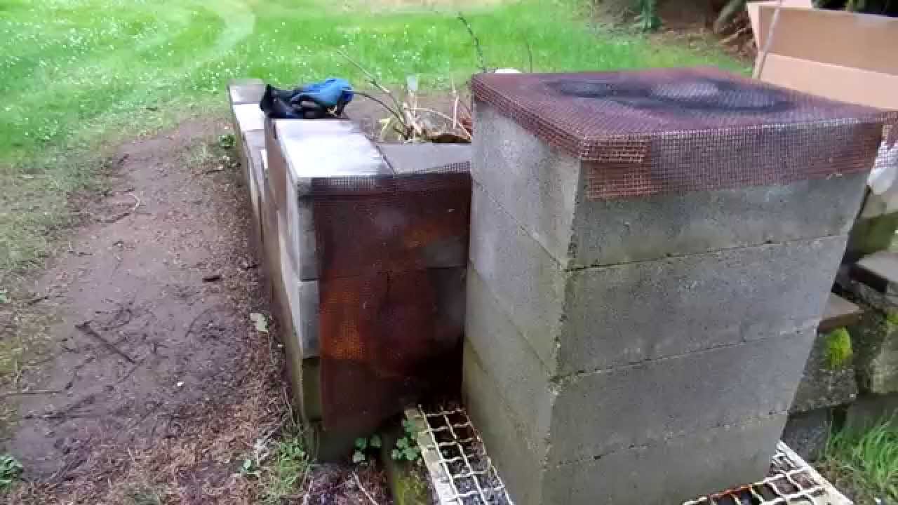 Using chimney blocks to burn trash.