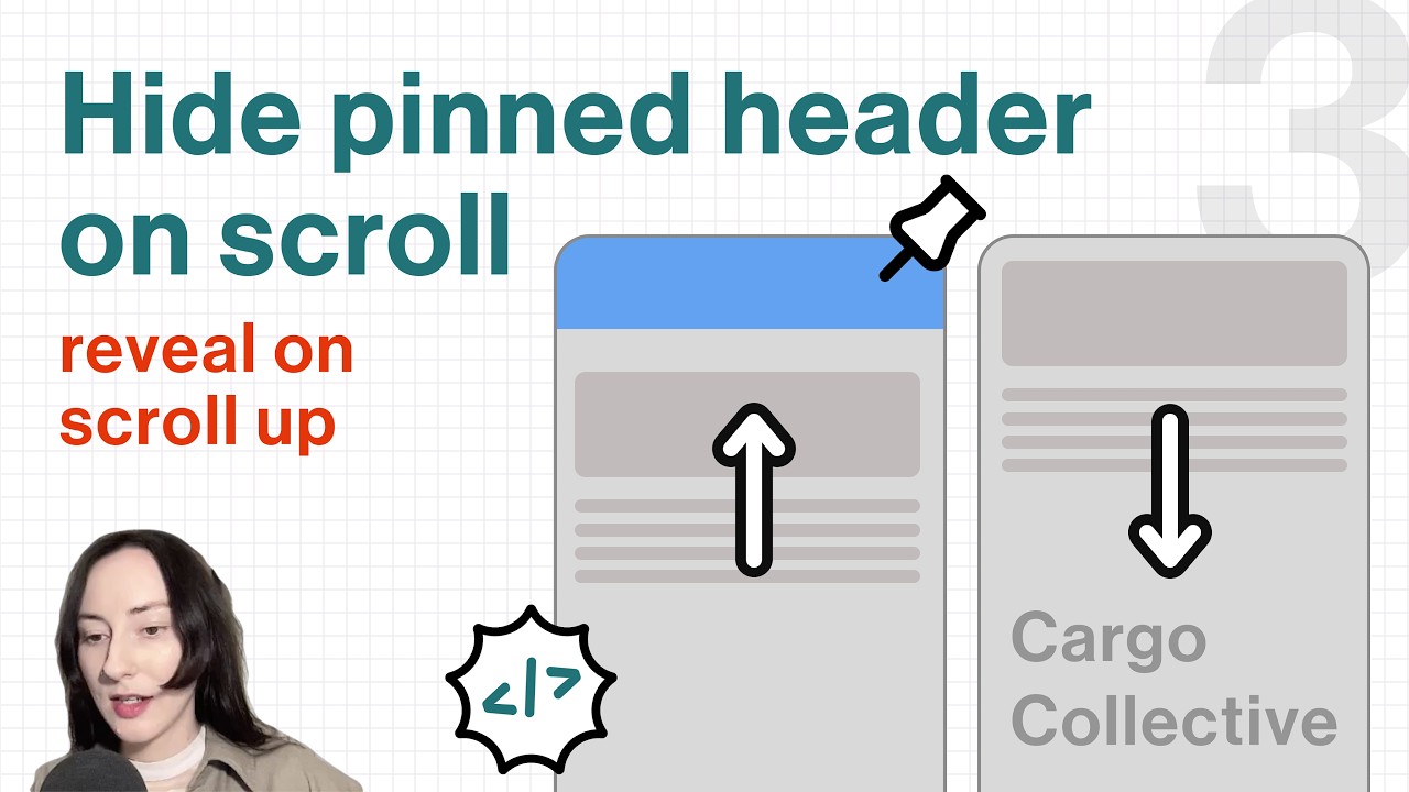 Hide pinned header on scroll (Cargo Collective tutorial)