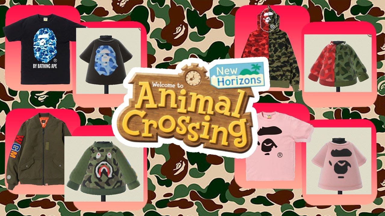 I MADE DESIGNS FROM THE BAPE STORE IN ANIMAL CROSSING NEW HORIZONS