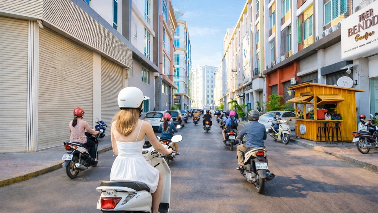 Morning view on the road in Cambodia 4K, a new driving experience in Phnom Penh 2026