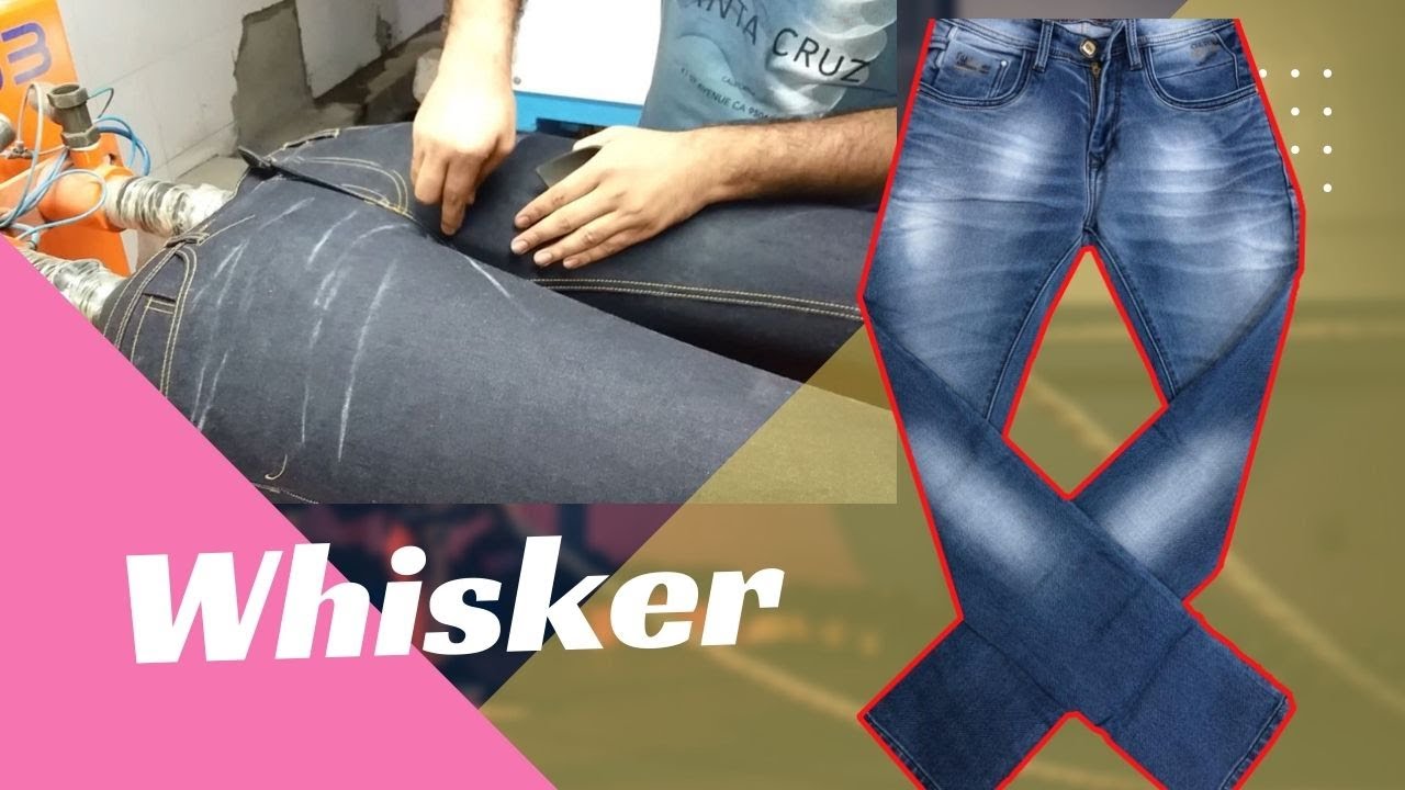 Whiskering Process on Jeans Pant/Dry process of denim pant