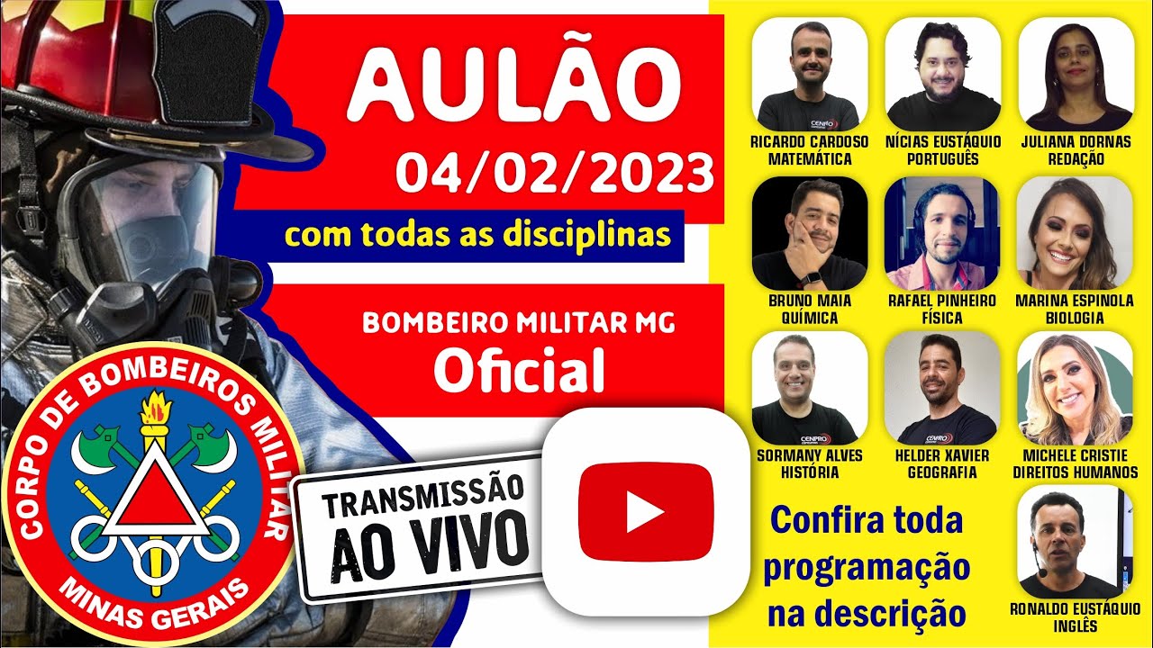 REVISÃO COMPLETA CFO (Oficial Bombeiro Militar MG) 😎🔝 04/02/2023 de 8h às 17h50 😉