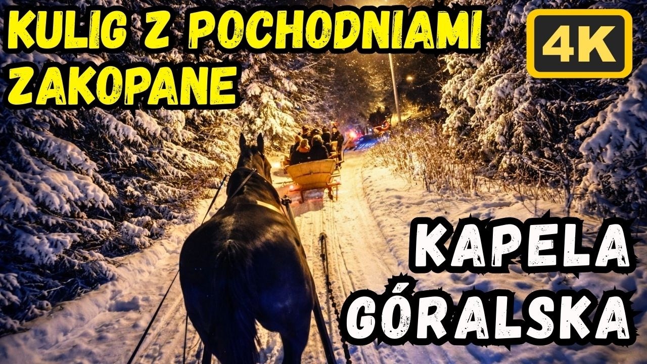 Kulig Zakopane z Pochodniami oraz Ognisko i Kapela Góralska na Żywo na Gubałówce 4K