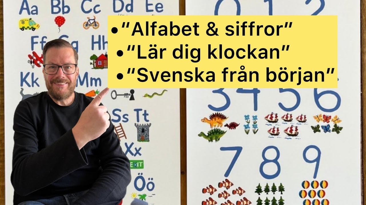 Lär dig svenska: Alfabetet, siffror och klockan (SFI B nivå)