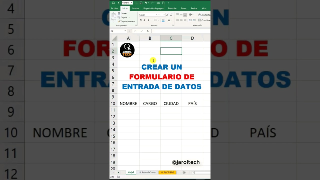 😎 Crear un formulario de entrada de datos SIN MACROS en 