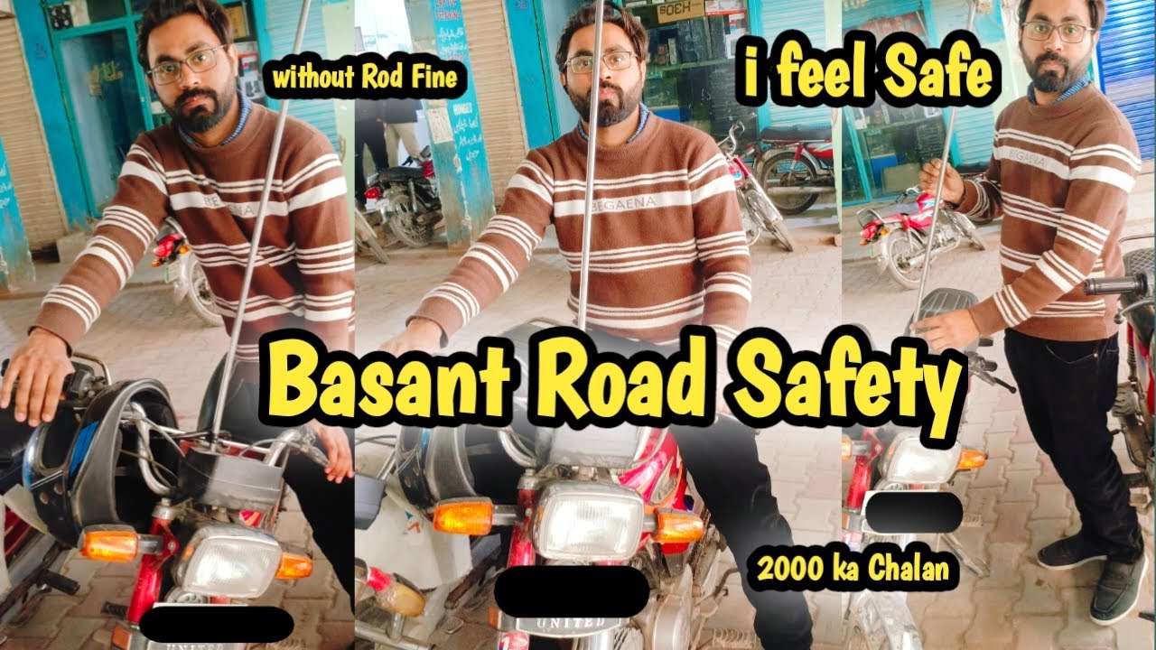 Bike k front par rod lga liya | basant k havaly sy safety use ki | 2000 k chalan sy bach gya
