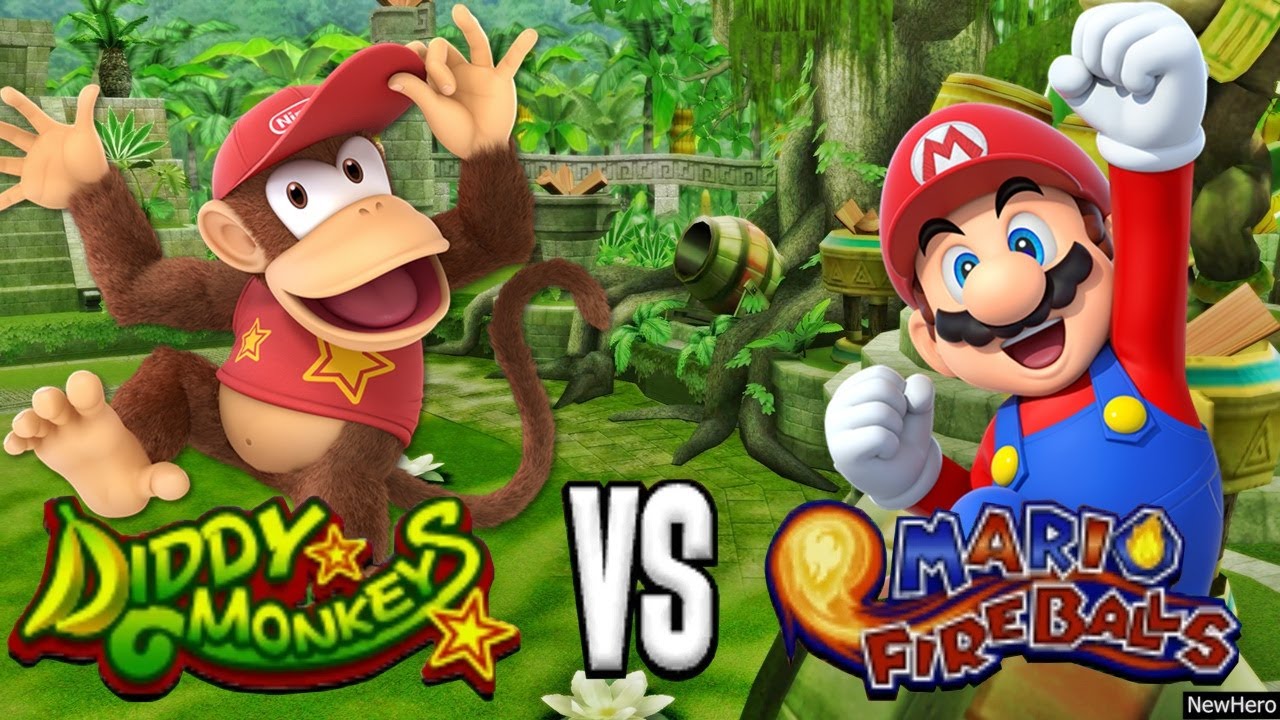 Mario Super Sluggers - Team Diddy Kong Vs. Team Mario