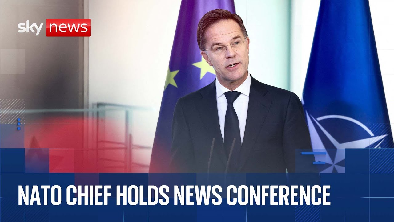 NATO chief Mark Rutte holds news conference alongside German chancellor Merz
