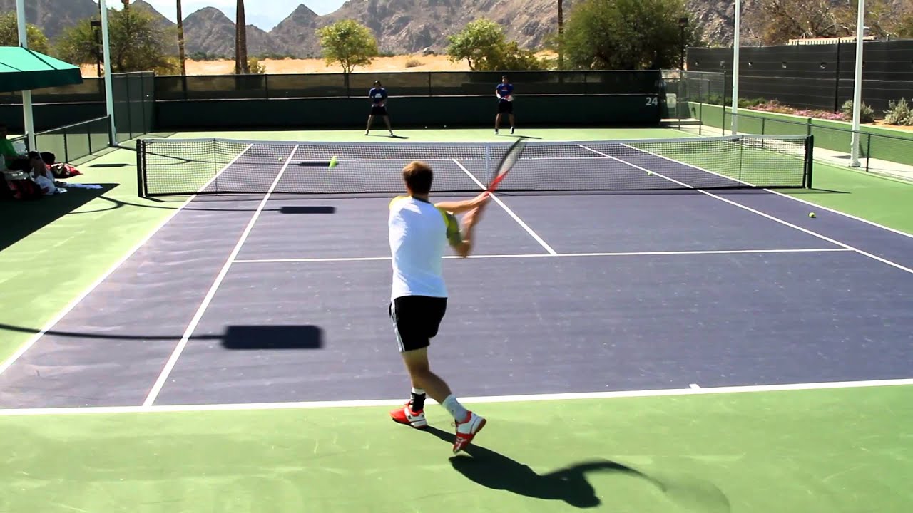 Andy Murray Practice With Darren Cahill 2012 BNP Paribas Open