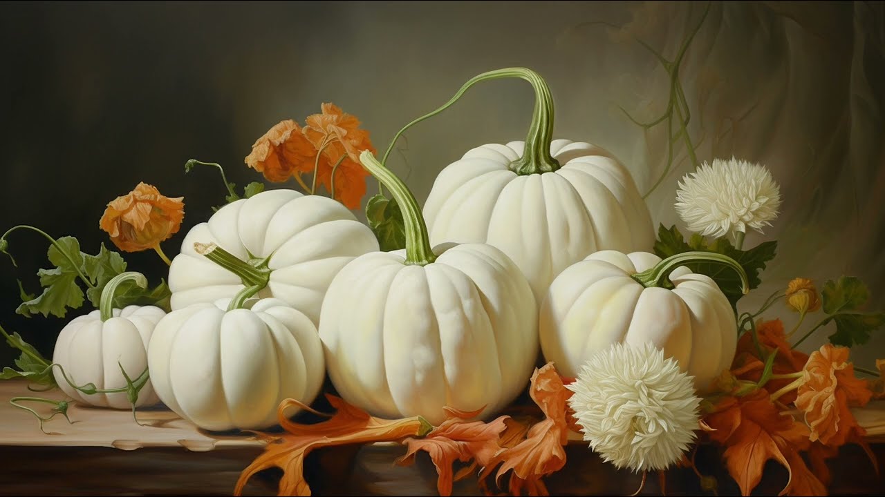 Fall Pumpkins | Oil Paintings | TV Screensaver | Autumn Theme Still Life