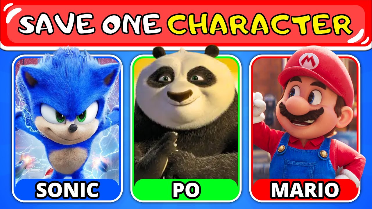 Save One Character! - Super Mario, Sonic & Kung Fu panda