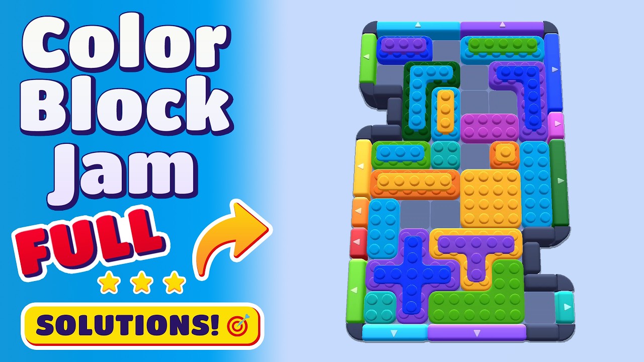 Color Block Jam Level 34 Solved! | Every Puzzle Piece & Color Block Strategy! 🎯