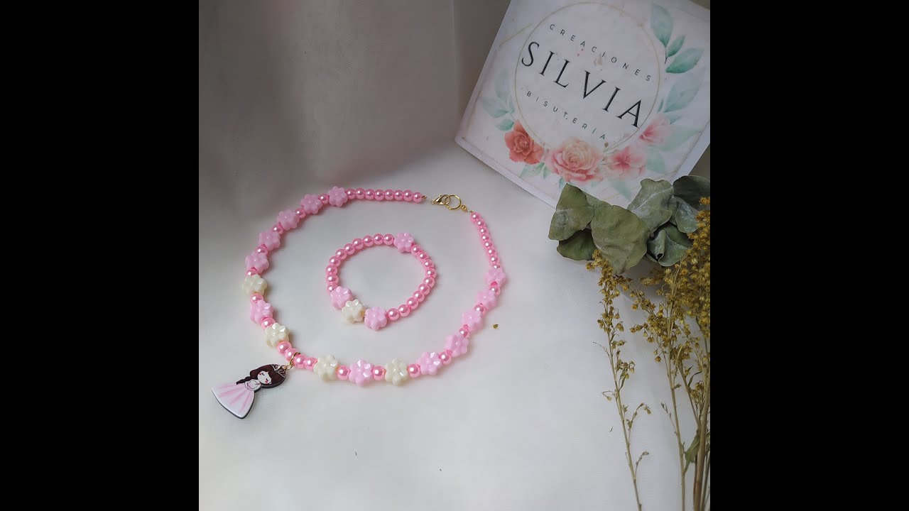 COMO HACER UN COLLAR Y PULSERA PARA  NIÑA  DE 4 A 9 AÑOS CURSO #63