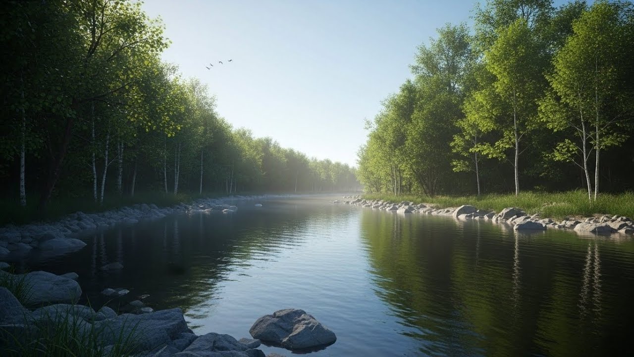 Gentle River in Forest 🌿🌊 Calm Nature Ambience for Meditation and Relaxation #2641