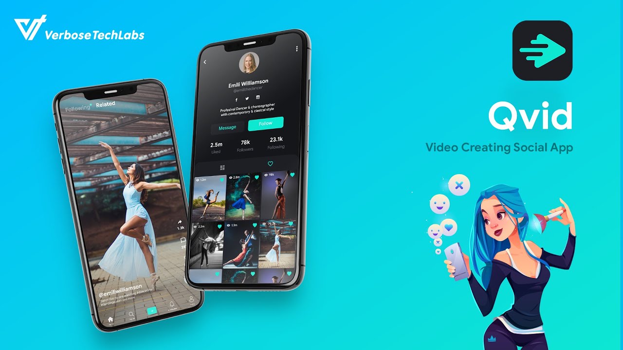 Video Creation & Sharing App | Tik-Tok Style App | Short Video Creating App| Qvid | +91 7672 000 500
