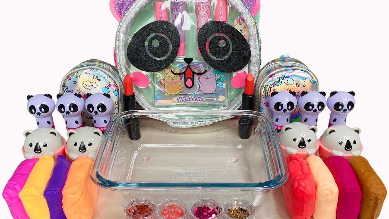Panda Slime - Mixing Makeup Eyeshadow Into Slime