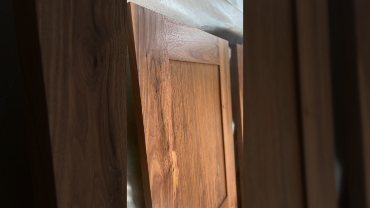Walnut Mission Style Doors. #handtools #diy #woodshop #wood #housedoor