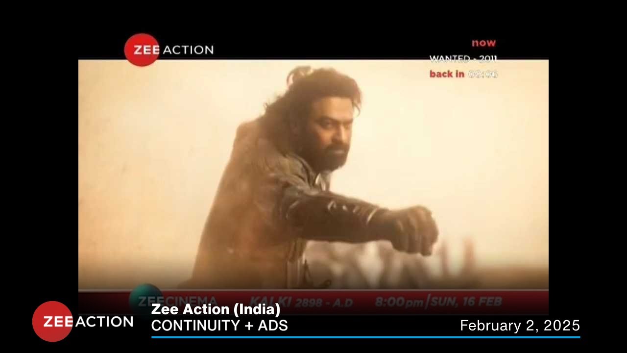 Zee Action (India) continuity + ads | February 2, 2025