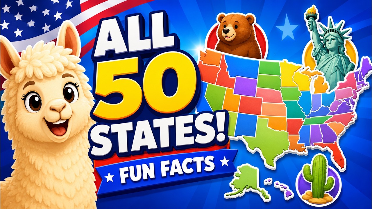 All 50 States of USA for Kids |  Amazing Facts About Each State.