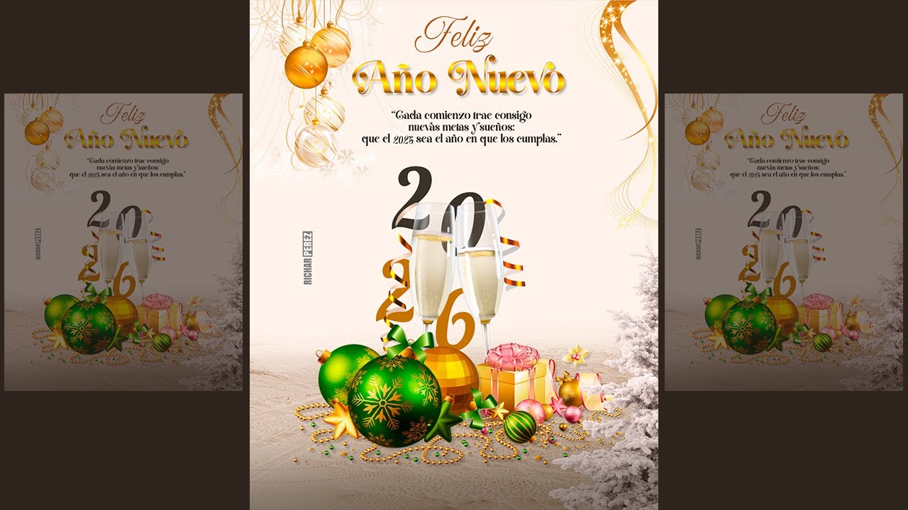 ¡Sorprende en Año Nuevo! Aprende este diseño de año nuevo en Photoshop