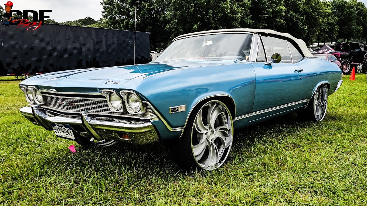 Baby Blue Chevrolet Chevelle Convertible on Brush Face Forgiato G-2 Wheels.