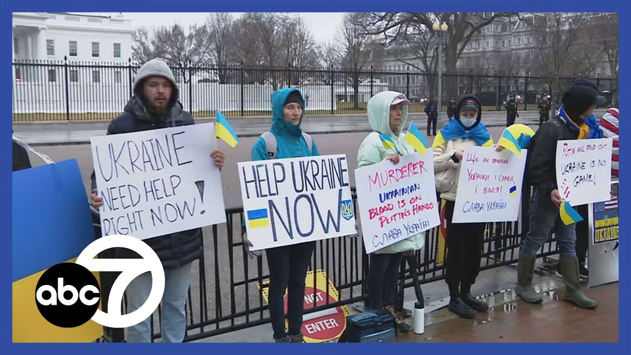 Protesters gather at  Russian Embassy over Ukraine invasion