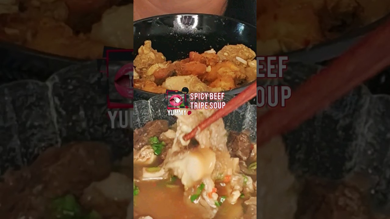 Enjoy eating - Spicy Beef Tripe Soup #shorts