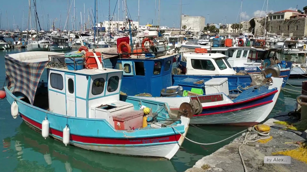 CRETE Heraklion - The TRADITIONAL FISHING BOATS at the old harbour