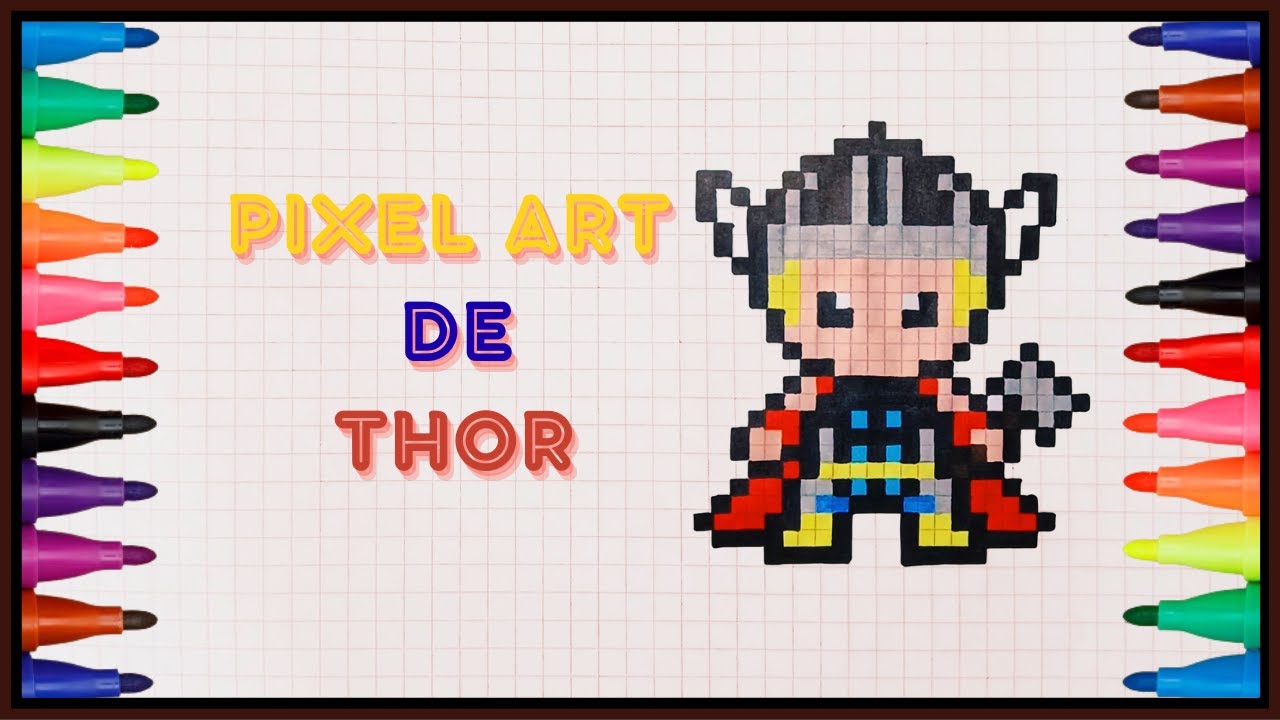 Cómo Dibujar a THOR en Pixel Art | Paso a Paso y Fácil 🎨⚡