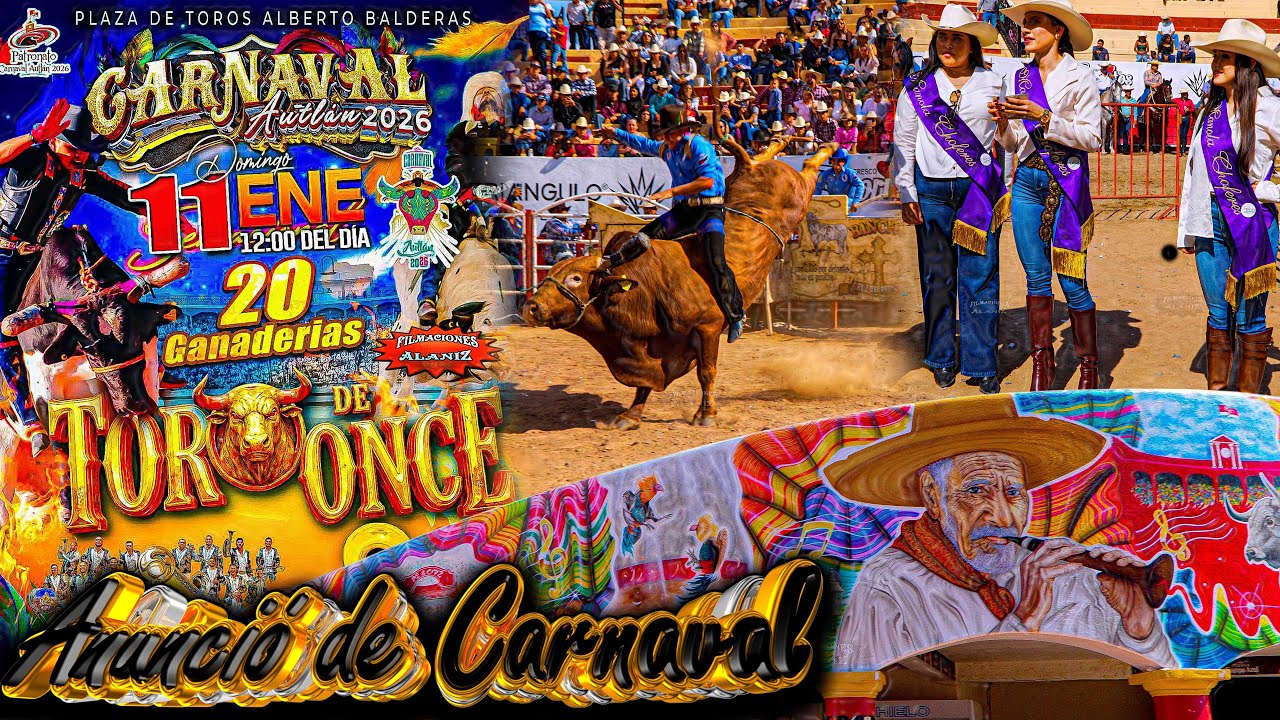 “Anuncio del Carnaval Autlán 2026: Fiesta Máxima del Jaripeo con 20 Torazos Titanes del Reparo”