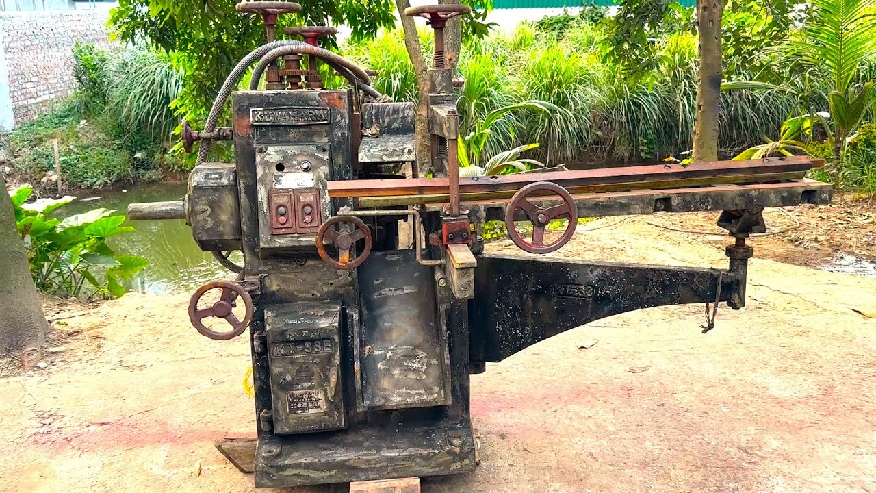 Fully restored KUWAHARA 3 in 1 woodworking mortising machine for carpenters