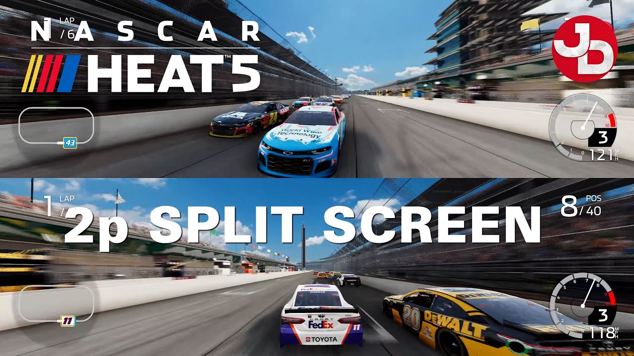 NASCAR HEAT 5 | 2P Split-Screen | Indianapolis & Darlington | 1440p