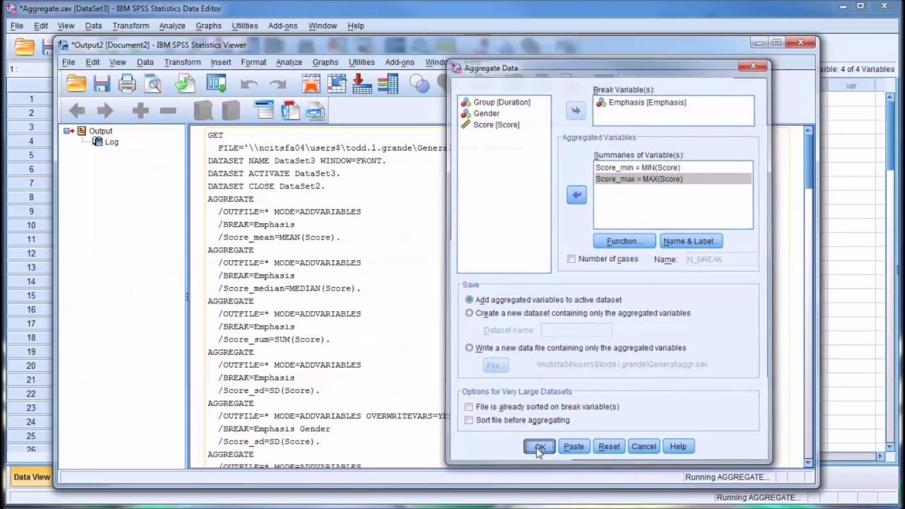 The Aggregate Function in SPSS