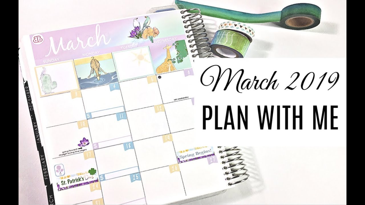 March 2019 | Month & Notes Page PLAN WITH ME | Erin Condren Life Planner